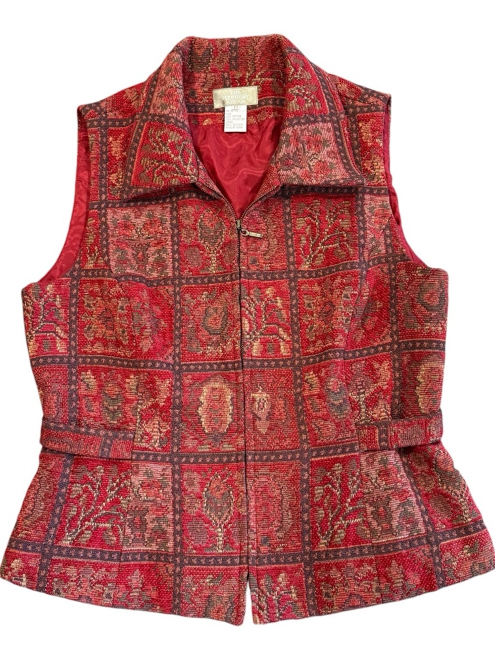The Territory Ahead Red and Gold Woven Jacket Vest